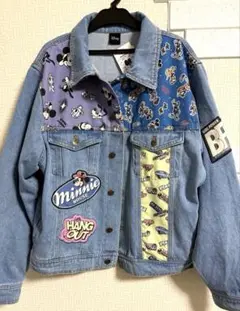 未使用タグ付き　Disney　ジージャン　パッチワーク風
