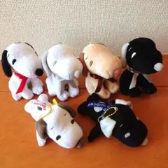 【6個まとめ売り】SNOOPY スヌーピー　ロゴリボンマスコット　ぬいぐるみ