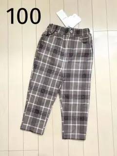 プティマイン チェック柄 ロングパンツ 100