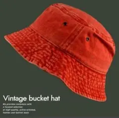 Vintage バケットハット ハット メンズ レディース レンガ色