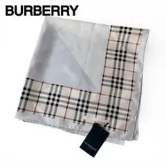 【新品タグ付】BURBERRY バーバリー シルクスカーフ ノバチェック ロゴ