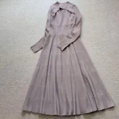 リエンダ バックレースアッププリーツニットワンピース フレア Ａライン