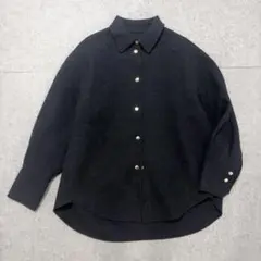eLLa エラ ウール混 シャツジャケット 金ボタン オーバーサイズ　美品