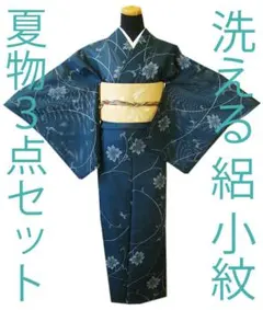 「値下げ交渉ＯＫ！」夏物 洗える ポリエステル 絽 小紋 セット Ｂ３２６