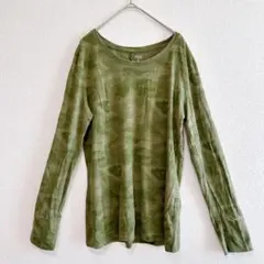 a.n.a カモフラージュグリーン 長袖Tシャツ 【M】 カジュアル 迷彩柄