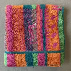 【未使用】イヴ・サンローラン　YSL カラフルタオルハンカチ　綿100%