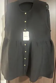 GRL ブラック ニットベスト