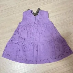 プティマイン 120パープル刺繍チュニック