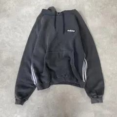 adidas USA製 90s アディダス パーカー フェードブラック Mサイズ