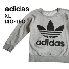 ​【adidas】アディダス ロゴ トレーナー グレー 150 XL 【133】のサムネイル