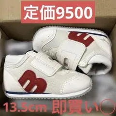 ミキハウス とMIZUNOコラボ/スニーカー ホワイト/レッド 子供靴