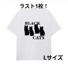 ラスト1枚！　韓国風　レディースTシャツ　トップス　猫プリント　L　ホワイト