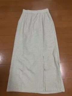 NICE CLAUP ロングスカート ギンガムチェック (S)