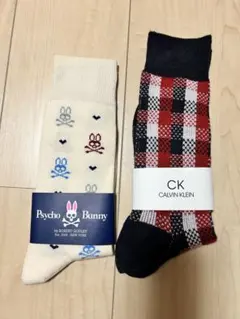 Psycho Bunny & CK チェックソックス2足セット