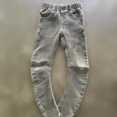 BREEZEグレー デニム ストレートレッグパンツ