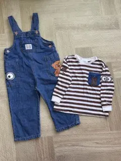 子供服まとめ売り　ミニオン　オーバーオール　ロンT 刺繍　ボトムス　トップス