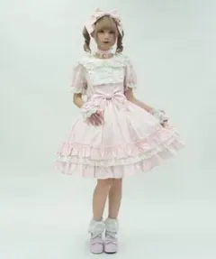 ベビードールジャンパースカート うさ耳ヘッドドレス ピンク うさ