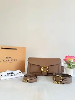 COACH ブラウン レザー ショルダーバッグ