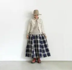 チェックスカート ロングスカート