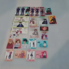 呪術廻戦　虎杖悠仁　伏黒恵　釘崎野薔薇　カード、ステッカーセット