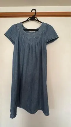 レディース　半袖デニムワンピース