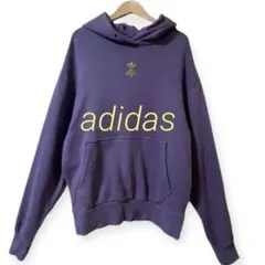 b182【アディダス】トレフォイルロゴパーカー サイドジップ 綿100% M