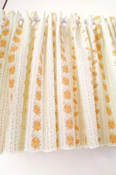 ナチュラル 花柄 カフェカーテン