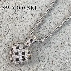 スワロフスキー ネックレス ハート 編み込み パヴェ シルバー