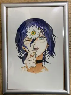手描きイラスト レゼ チェンソーマン 額縁付き