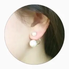 ダブルコットンパールのピアス