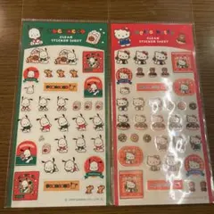 ハローキティ ポチャッコクリアステッカーシート 2枚セット