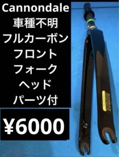 ★cannondale車種不明 フルカーボンフロントフォーク ヘッドパーツ付のサムネイル