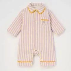 This and That ストライプロンパース 60-70cm ラベンダー