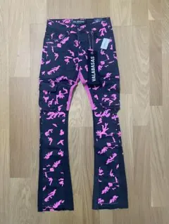 新品】 VALABASAS バラバサス フレアデニム ブラック ピンク 29 - メルカリ