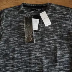 しまむら新品Tシャツ M ブラック/グレー　ネックレス付