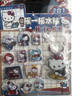 レトロなキティーデザインHello Kitty チャーム付きウォーターシール