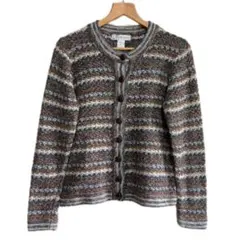 ◯古着◯ ニット カーディガン ボーダー ブラウン ブルー