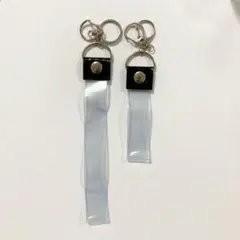 銀テープ ホルダー 簡単収納 キーストラップ 25mm幅 2個セット