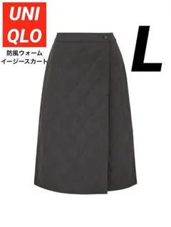 UNIQLO ユニクロ　防風　ウォームイージースカート　丈標準　黒　L