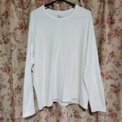 ユニクロ　スムースストレッチコットンクルーネックT長袖　３XL（４L) ホワイト