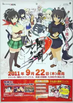 閃乱カグラ 少女達の真影 販促ポスター B2 2011年 高木謙一郎 八重樫南 閃乱カグラ 少女達の真影 販促ポスター B2 2011年 高木謙一郎 八重樫南