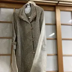 ツイード調 ロングコート グレー系のサムネイル