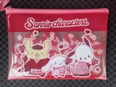 サンリオ　フラットポーチ（シナモロール•ポチャッコ•ポムポムプリン）