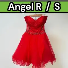 【Sサイズ】Angel R　フラワー刺繍チュールベアミニドレス　キャバドレス　赤