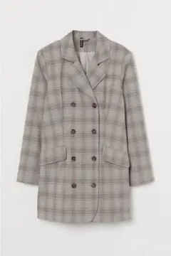 【H&M×NiziUコラボ】新品▷ジャケットワンピース　グレージュ　チェック