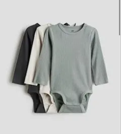H&M リブボディースーツ　リブロンパース　ベビー　３枚セット　4-6M【美品】