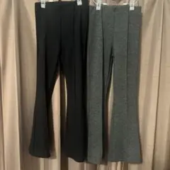 ZARA 女の子用　フレアパンツ２枚セット　ブラック　グレー128cm