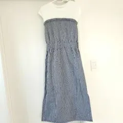 未使用品 ギンガムチェック フェイクレイヤード ロングワンピース Mサイズ