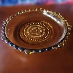 琥珀色透明ガラス皿 　大皿