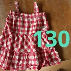 130 YP Youpi! キムラタン　赤　白　チェック ノースリーブワンピースのサムネイル